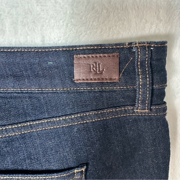 LRL Lauren Jeans Classic Straight Jeans Dark Denim Women's Size 14W Preppy - Picture 9 of 10
